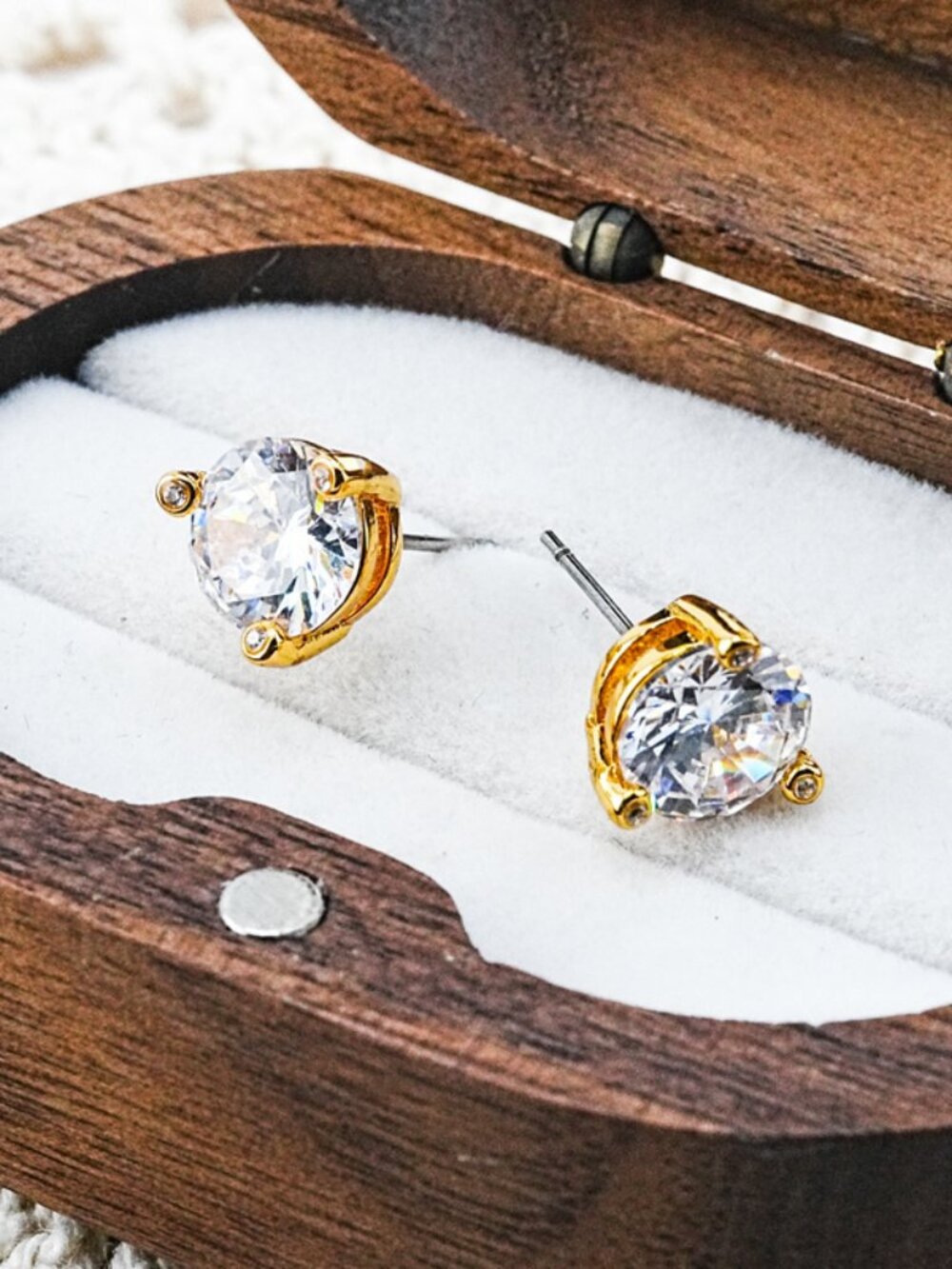 Kate Spade Three-Prong Zircon Stud Earrings